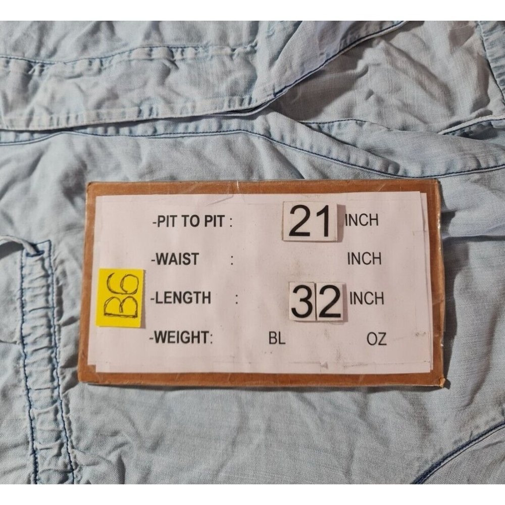 14TH & UNION Womens Button Up Shirt Dress Size M Light Blue Chambray 3/4 SLV B6P - Picture 5 of 5